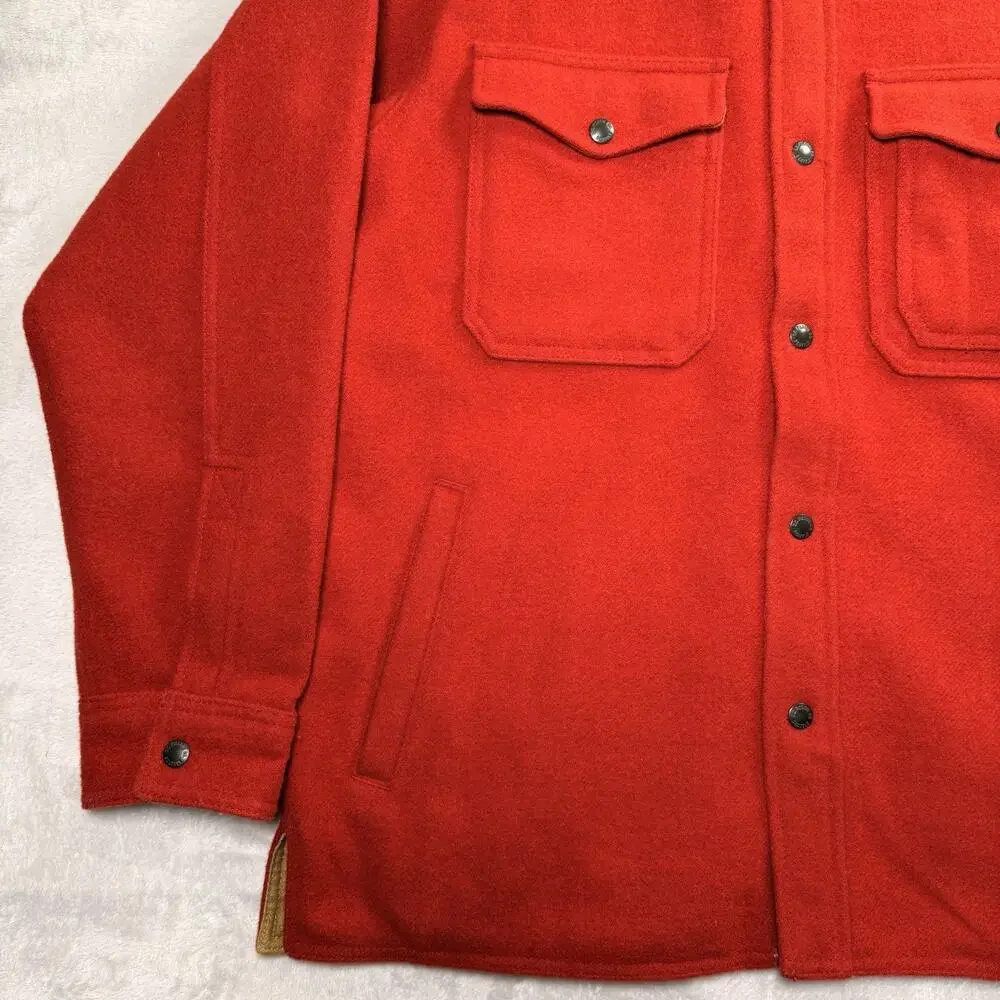 Filson Wool Lined Jacket Jac-SHirt Men's Medium Red Oak Barn Coat Chore Buttoned - Picture 2 of 16